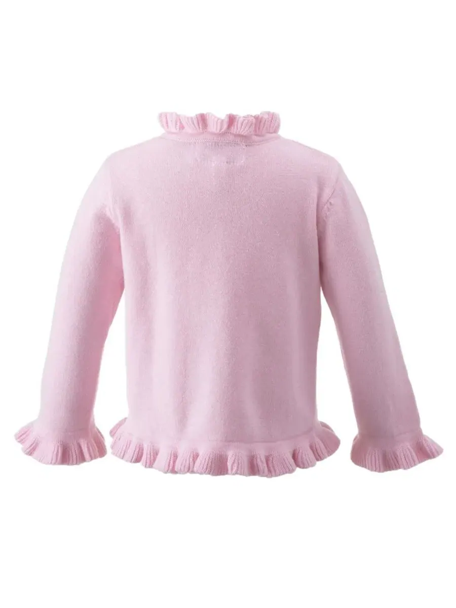 Кардиган с оборками Pink Frill Rachel Riley — изображение 2 из 3, розовый