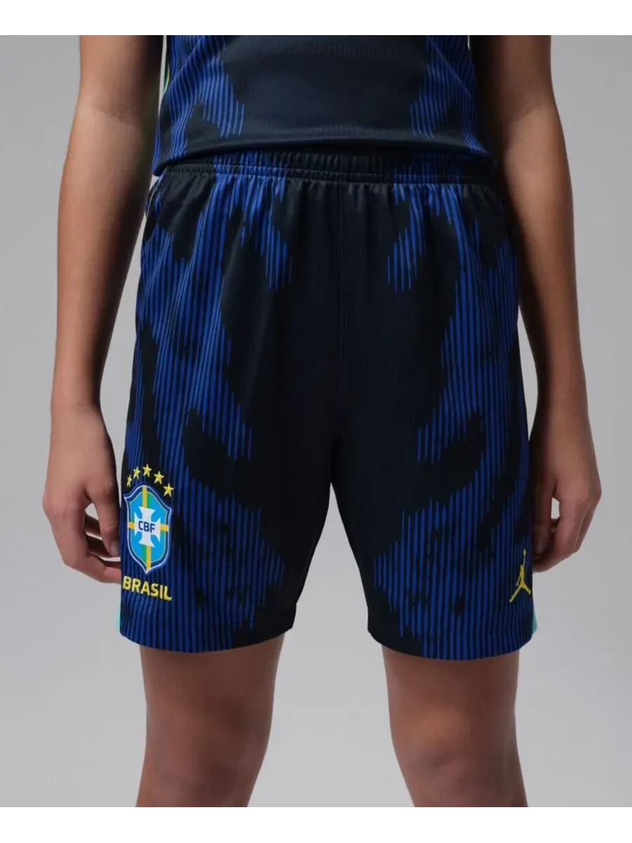 Детские синие шорты Dri-FIT, реплика футболок сборной Бразилии по футболу для мальчиков и девочек