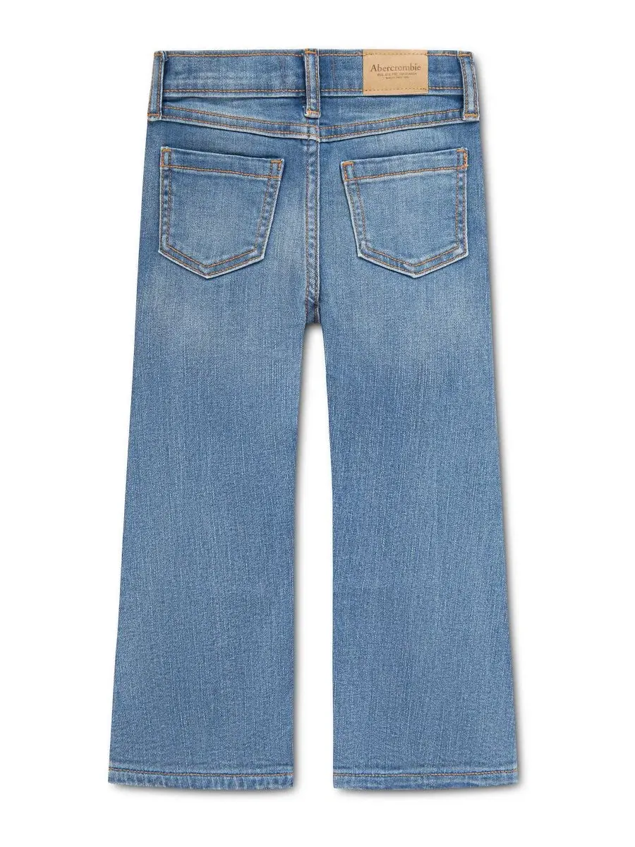 Джинсы клеш с вышивкой Stitchy Flare Jeans abercrombie kids — изображение 2 из 5, синий