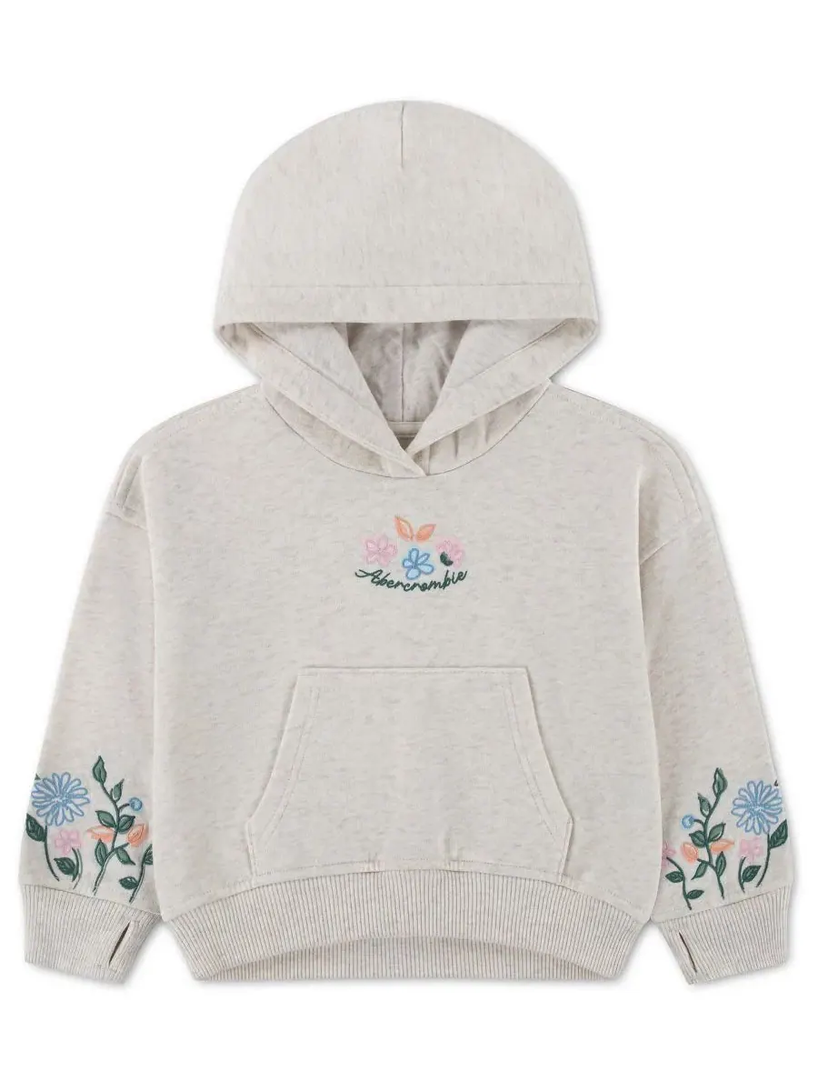 Детский пуловер-худи с вышивкой, с длинным рукавом abercrombie kids