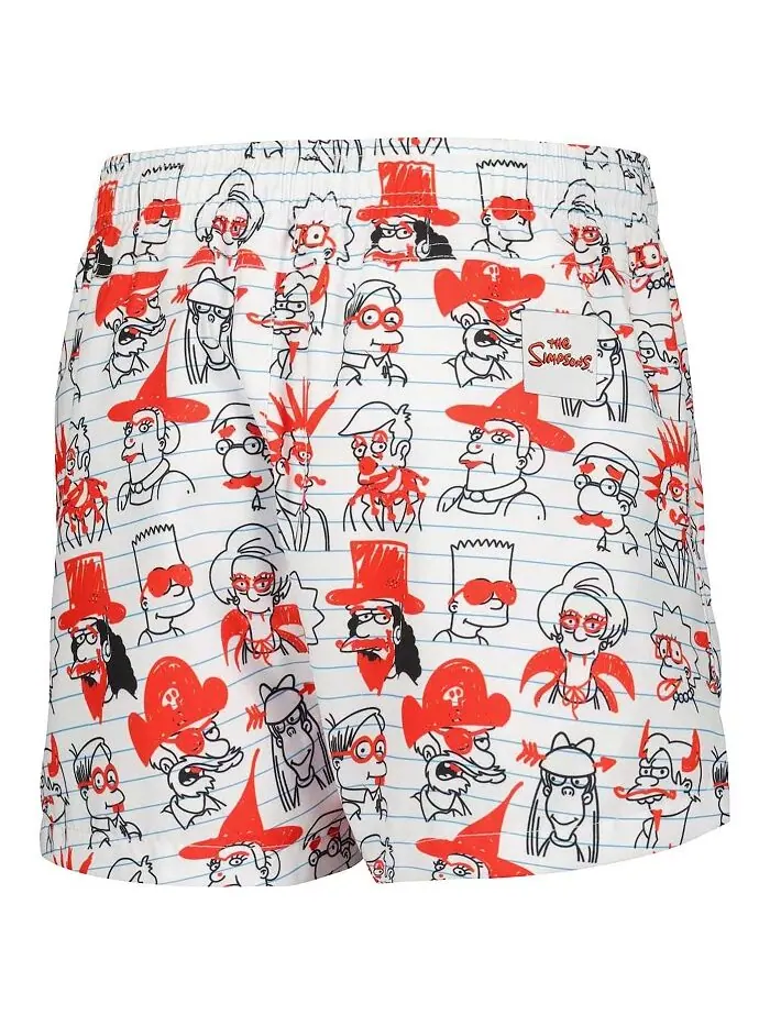 Большие мальчики и девочки Белые Симпсоны Барт Школьные каракули шорты Freeze Max — изображение 3 из 3