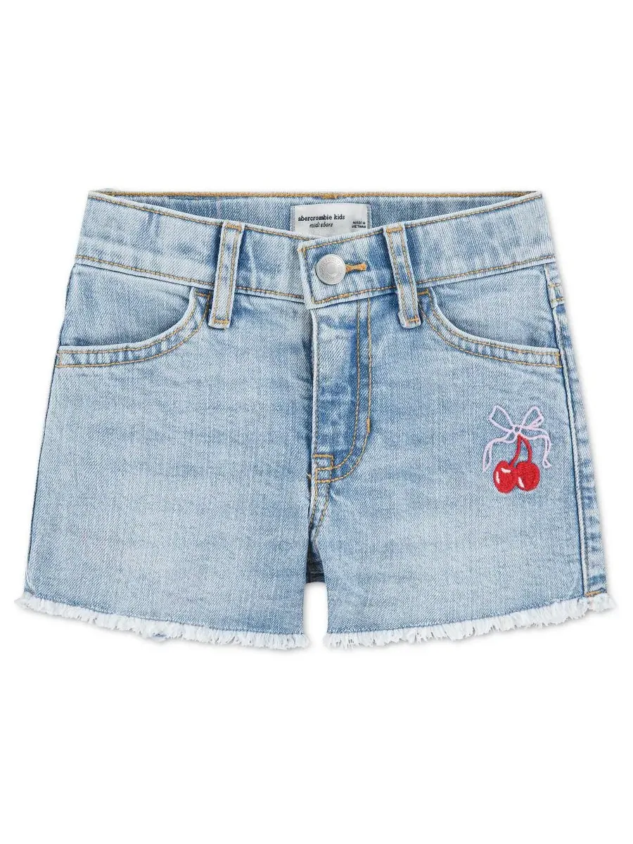 Детские джинсовые шорты с бантом вишневого цвета для девочек 2T-5T Abercrombie Kids