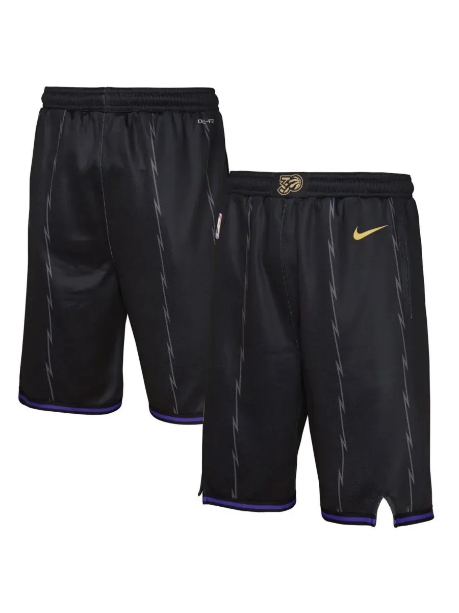 Nike Детские шорты Big Boys and Girls Black Toronto Raptors 2024/25 City Edition Swingman