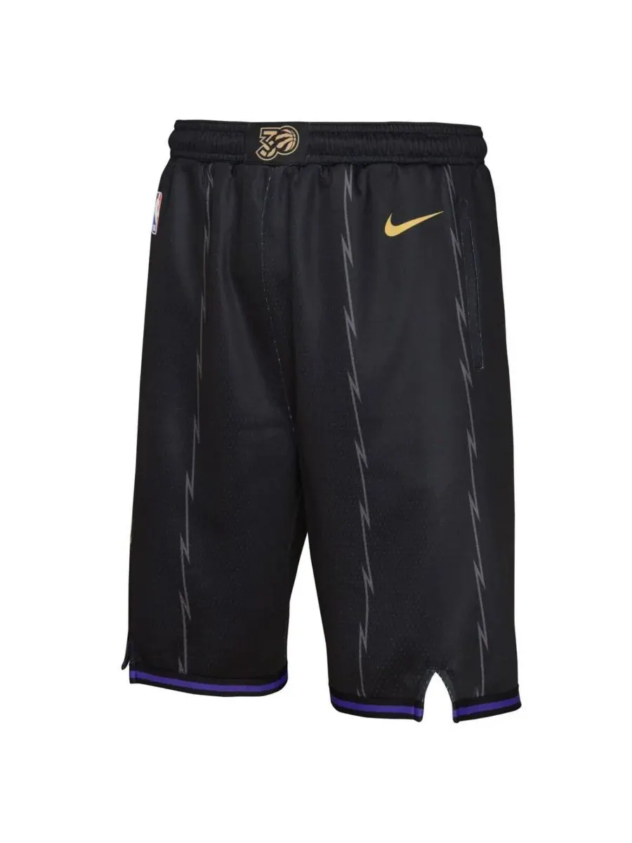 Nike Детские шорты Big Boys and Girls Black Toronto Raptors 2024/25 City Edition Swingman — изображение 2 из 4, черный