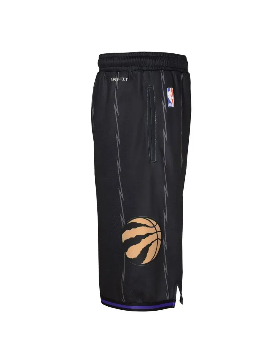 Nike Детские шорты Big Boys and Girls Black Toronto Raptors 2024/25 City Edition Swingman — изображение 3 из 4, черный