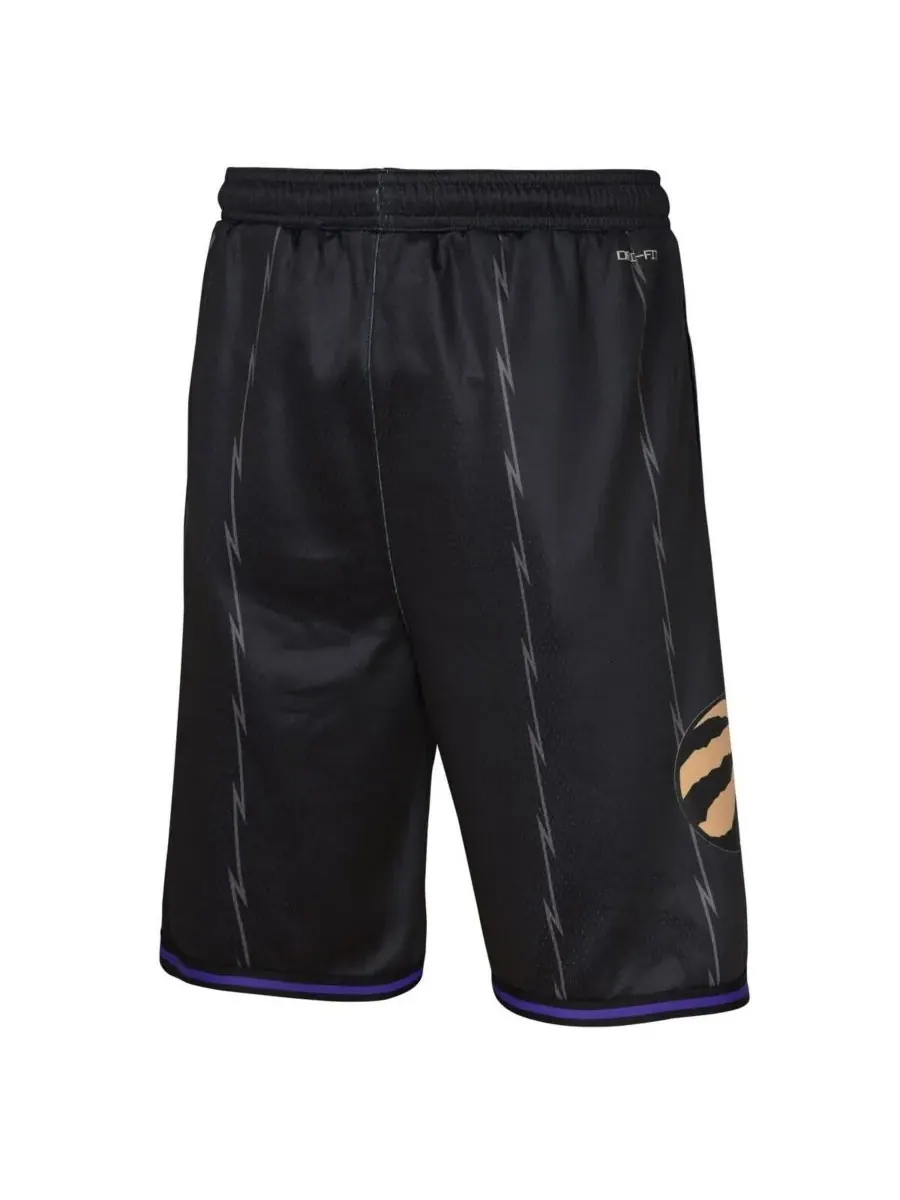 Nike Детские шорты Big Boys and Girls Black Toronto Raptors 2024/25 City Edition Swingman — изображение 4 из 4, черный