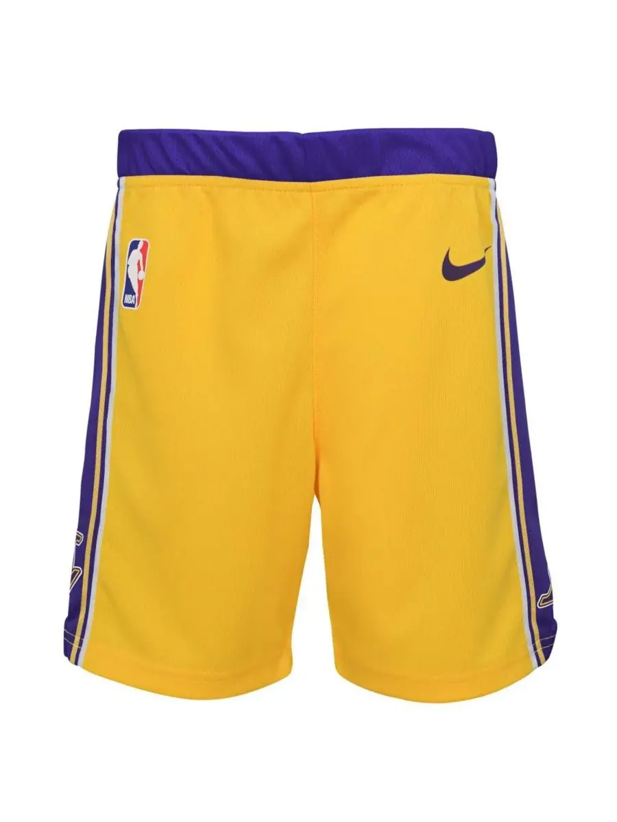 Детские золотистые шорты Los Angeles Lakers Icon Replica для мальчиков и девочек Nike