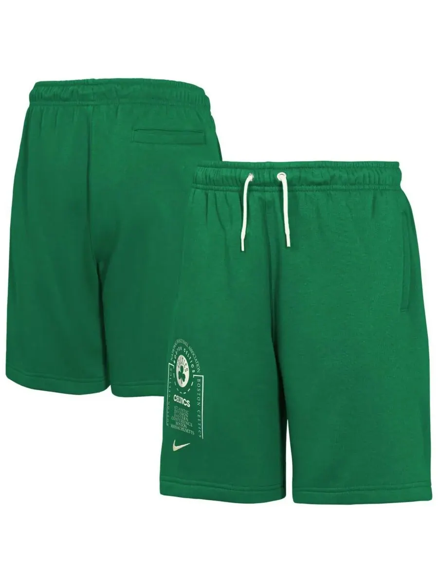 Nike Большие флисовые шорты Kelly Green Boston Celtics Courtside Club для мальчиков и девочек