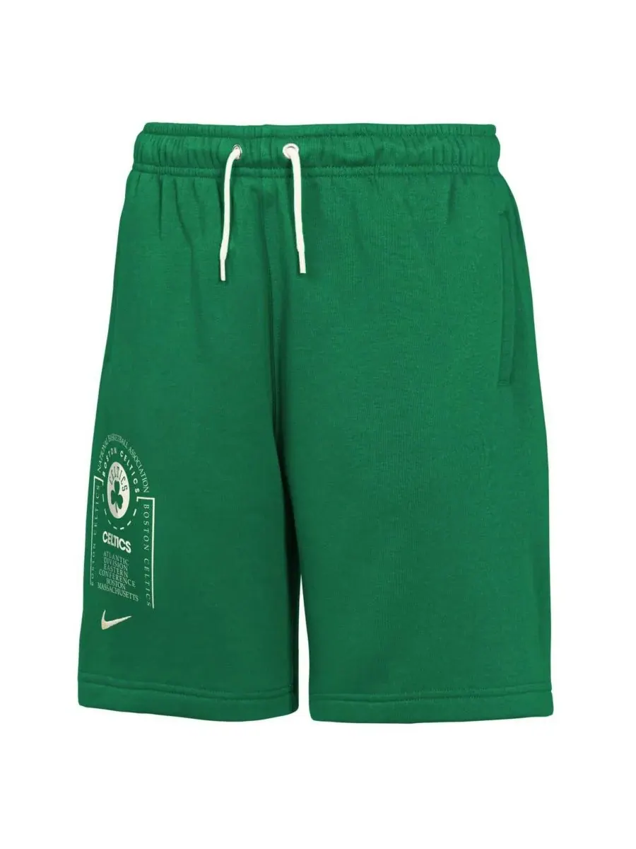 Nike Большие флисовые шорты Kelly Green Boston Celtics Courtside Club для мальчиков и девочек — изображение 2 из 4, зеленый