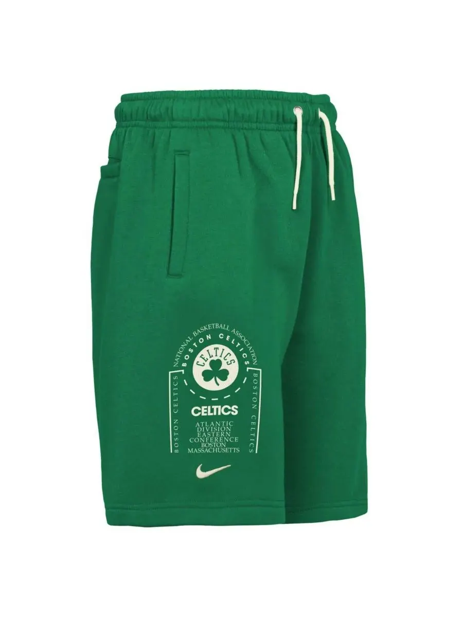 Nike Большие флисовые шорты Kelly Green Boston Celtics Courtside Club для мальчиков и девочек — изображение 4 из 4, зеленый