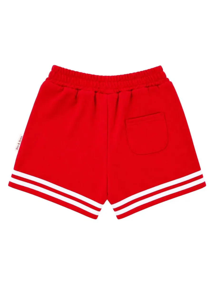 Шорты с полосками в стиле Varsity, модель Striped Varsity Shorts Bits & Bows — изображение 3 из 4, красный/белый