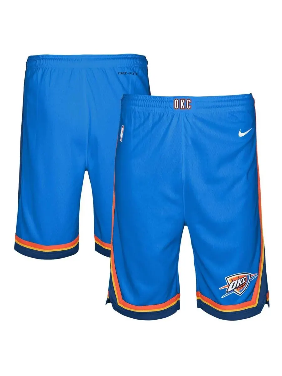 Nike Большие синие шорты Swingman Performance для мальчиков и девочек команды Oklahoma City Thunder