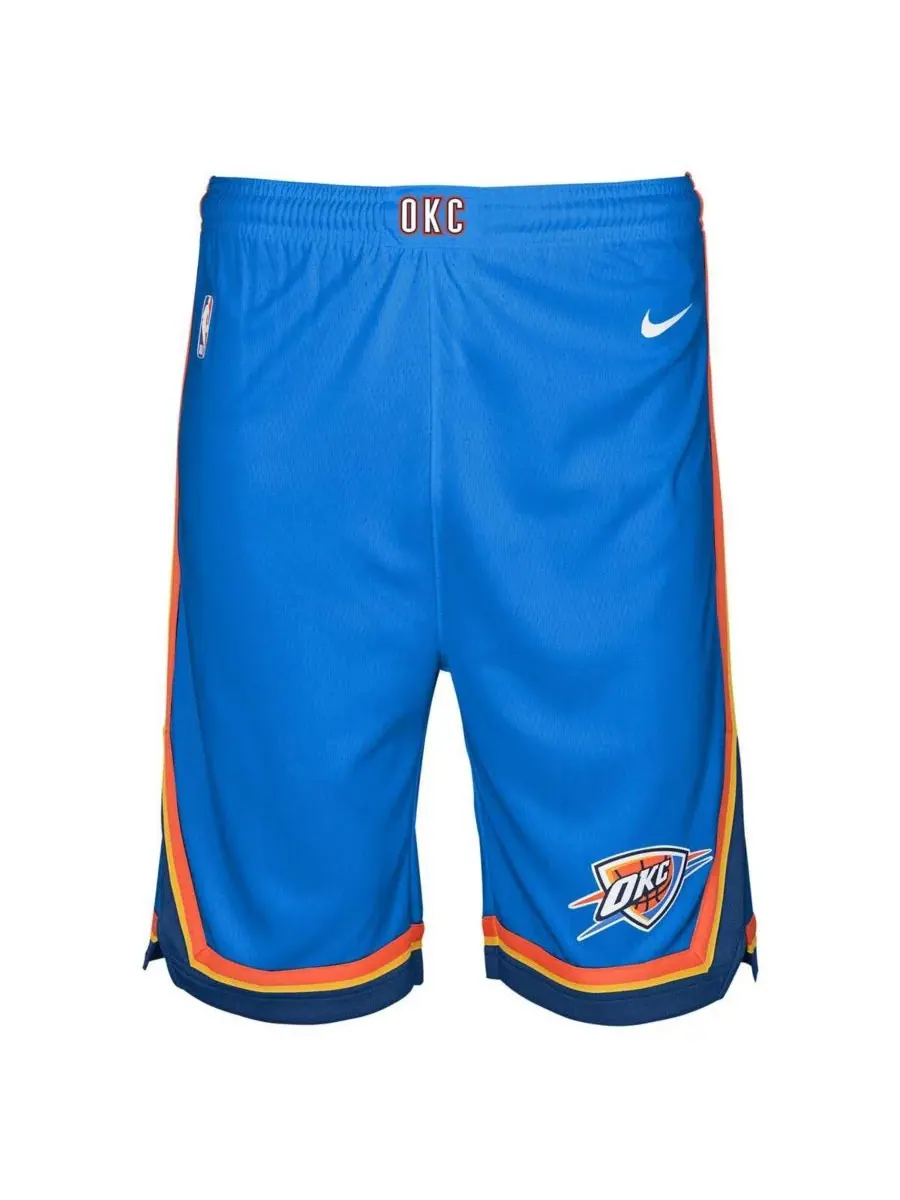 Nike Большие синие шорты Swingman Performance для мальчиков и девочек команды Oklahoma City Thunder — изображение 2 из 4