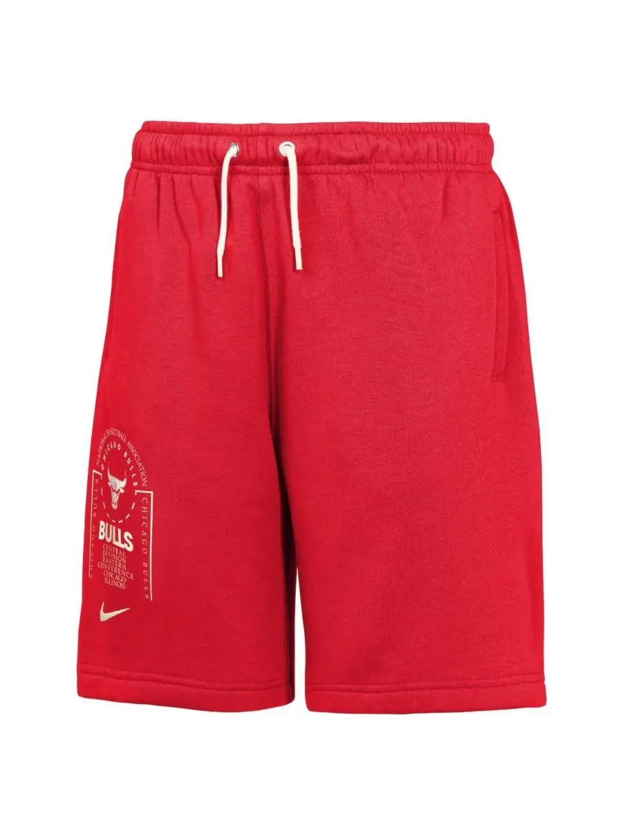 Шорты из флиса с принтом команды Chicago Bulls Courtside Club Fleece Nike — изображение 4 из 4, красный