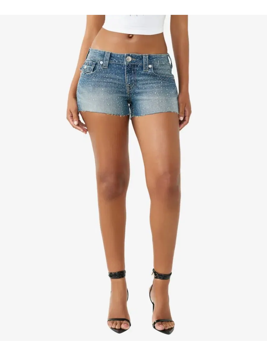 Шорты с кристаллами Joey Low-Rise True Religion, Sugar Swirl