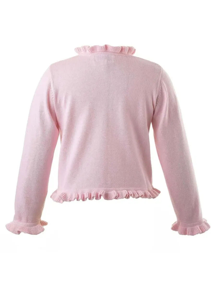 Кардиган с воланами Pink Frill Rachel Riley — изображение 2 из 3, розовый