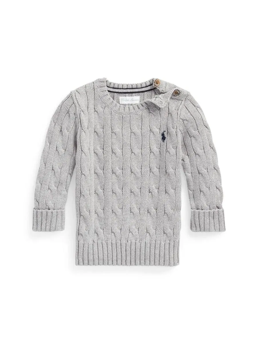 Детский свитер из хлопка с косами, с длинным рукавом Polo Ralph Lauren