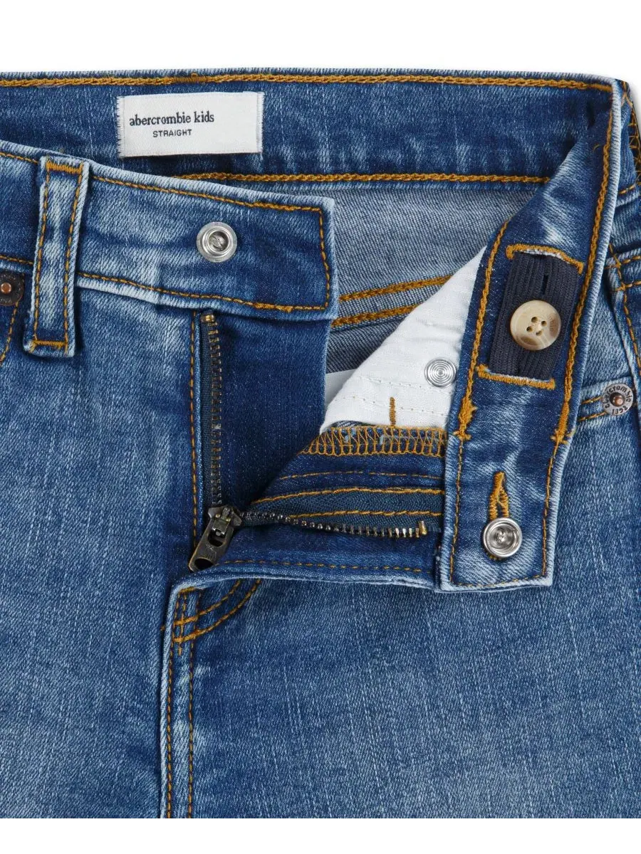 Джинсы прямого кроя Abercrombie Kids — изображение 3 из 4, синий