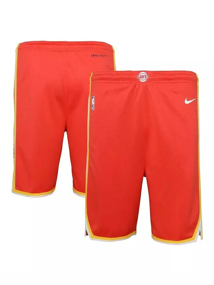 Красные шорты Atlanta Hawks Swingman Performance для больших мальчиков и девочек – Icon Edition Nike