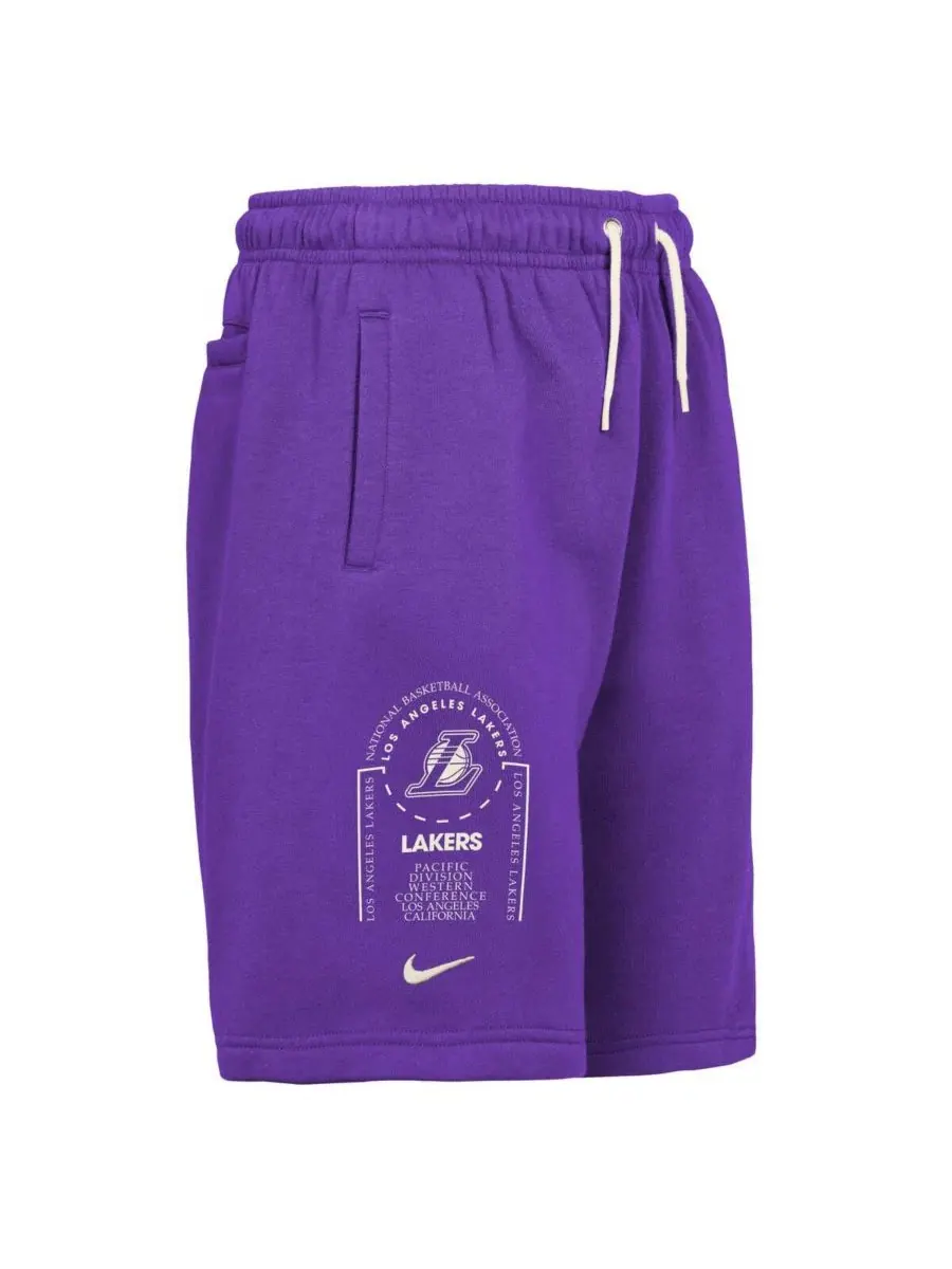 Большие фиолетовые флисовые шорты Los Angeles Lakers Courtside Club для мальчиков и девочек Nike — изображение 4 из 4