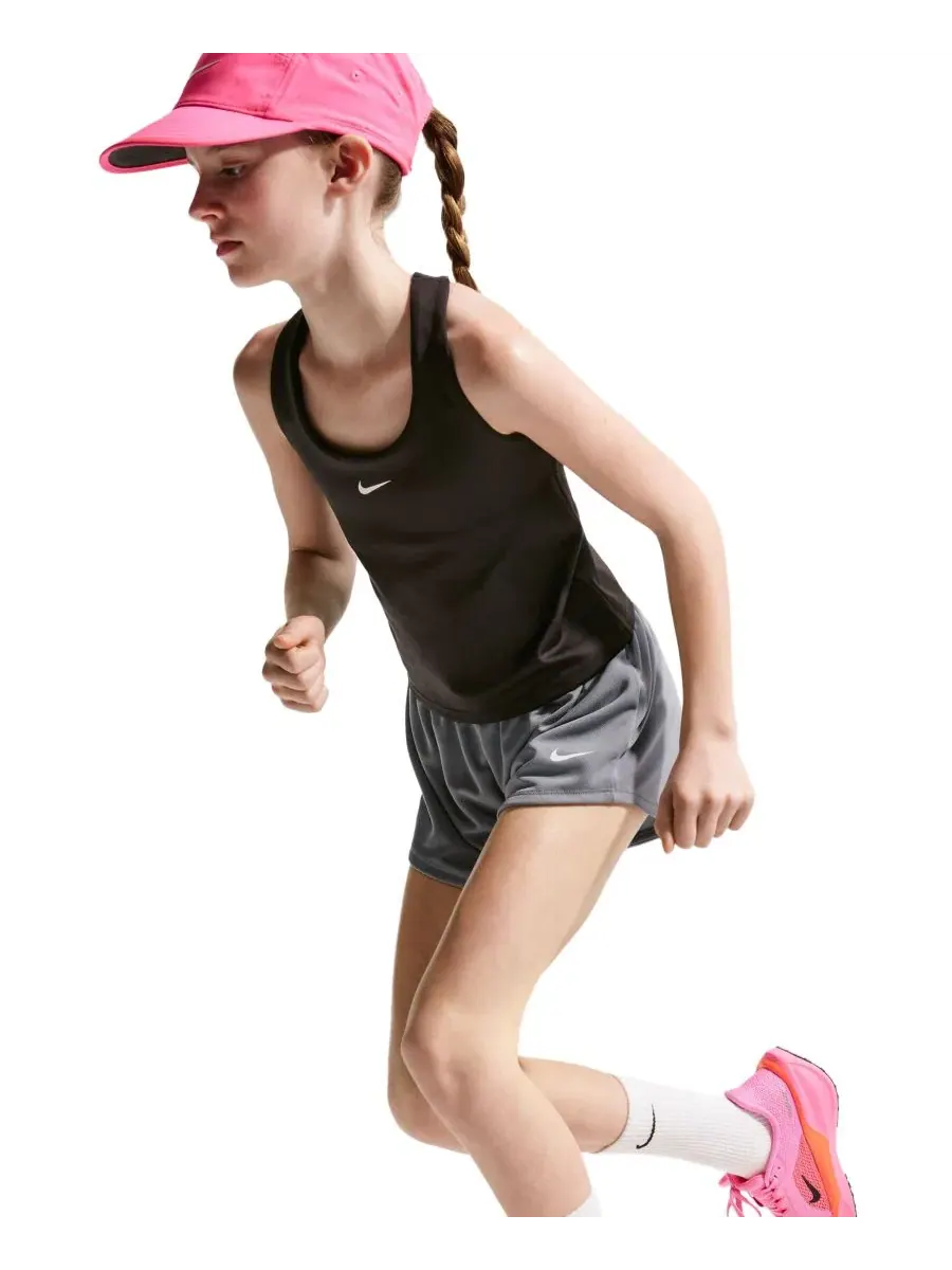 Беговые шорты Dash Dri-FIT для девочек 7-16 лет Nike — изображение 3 из 5, серый/серый/белый