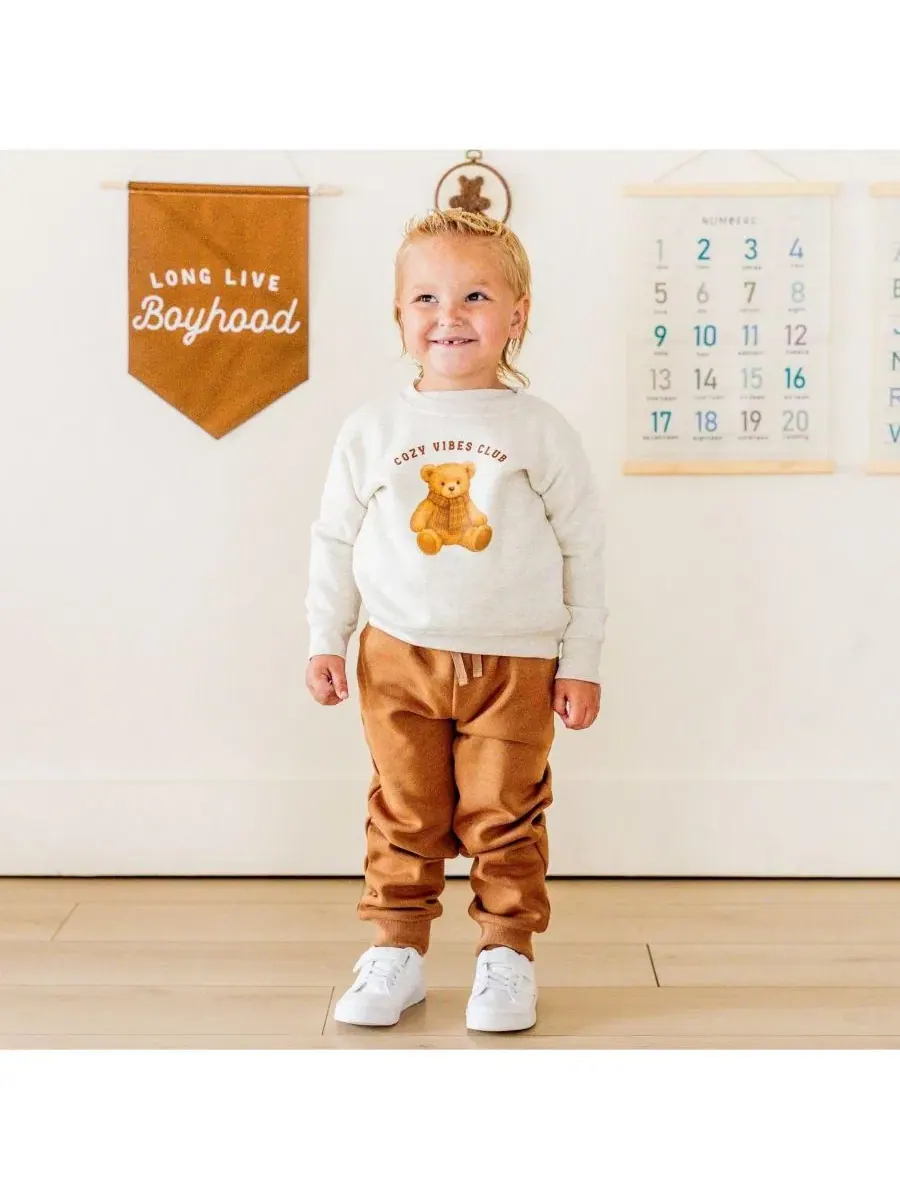 Детские спортивные брюки с завязкой Sweet Wink — изображение 2 из 5, коричневый