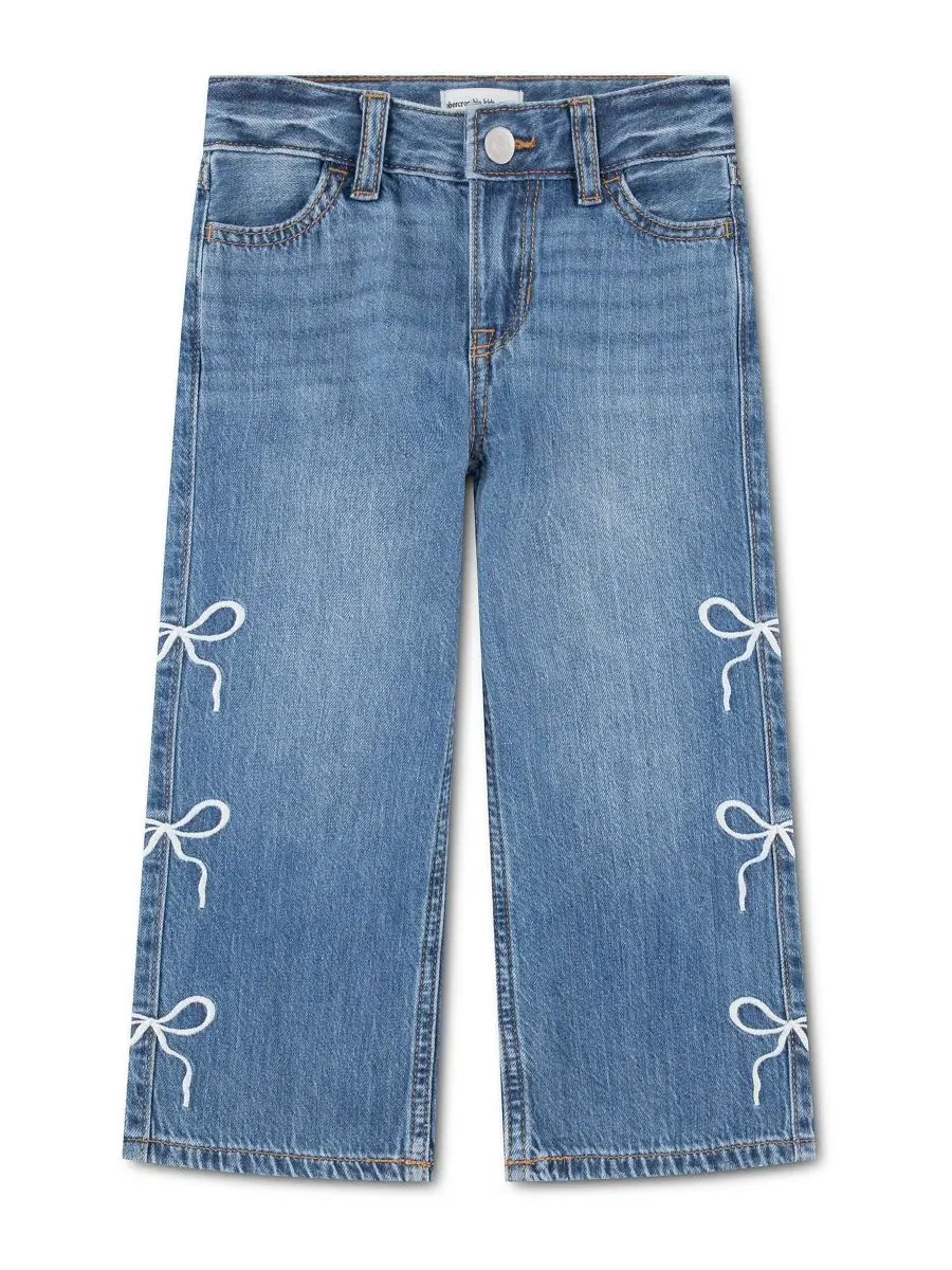 Джинсы свободного кроя с бантами по бокам abercrombie kids