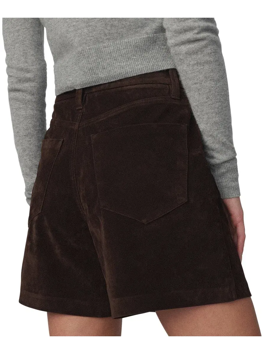 Шорты с высокой посадкой из искусственной замши Harlowe Joe's Jeans — изображение 5 из 6, коричневый