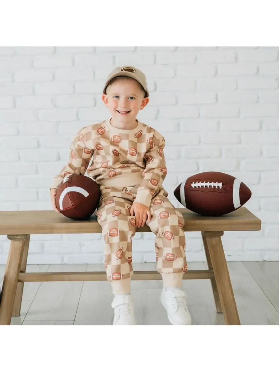 Детские спортивные брюки с футбольным принтом Football Checkered Sweet Wink — изображение 2 из 5, мульти