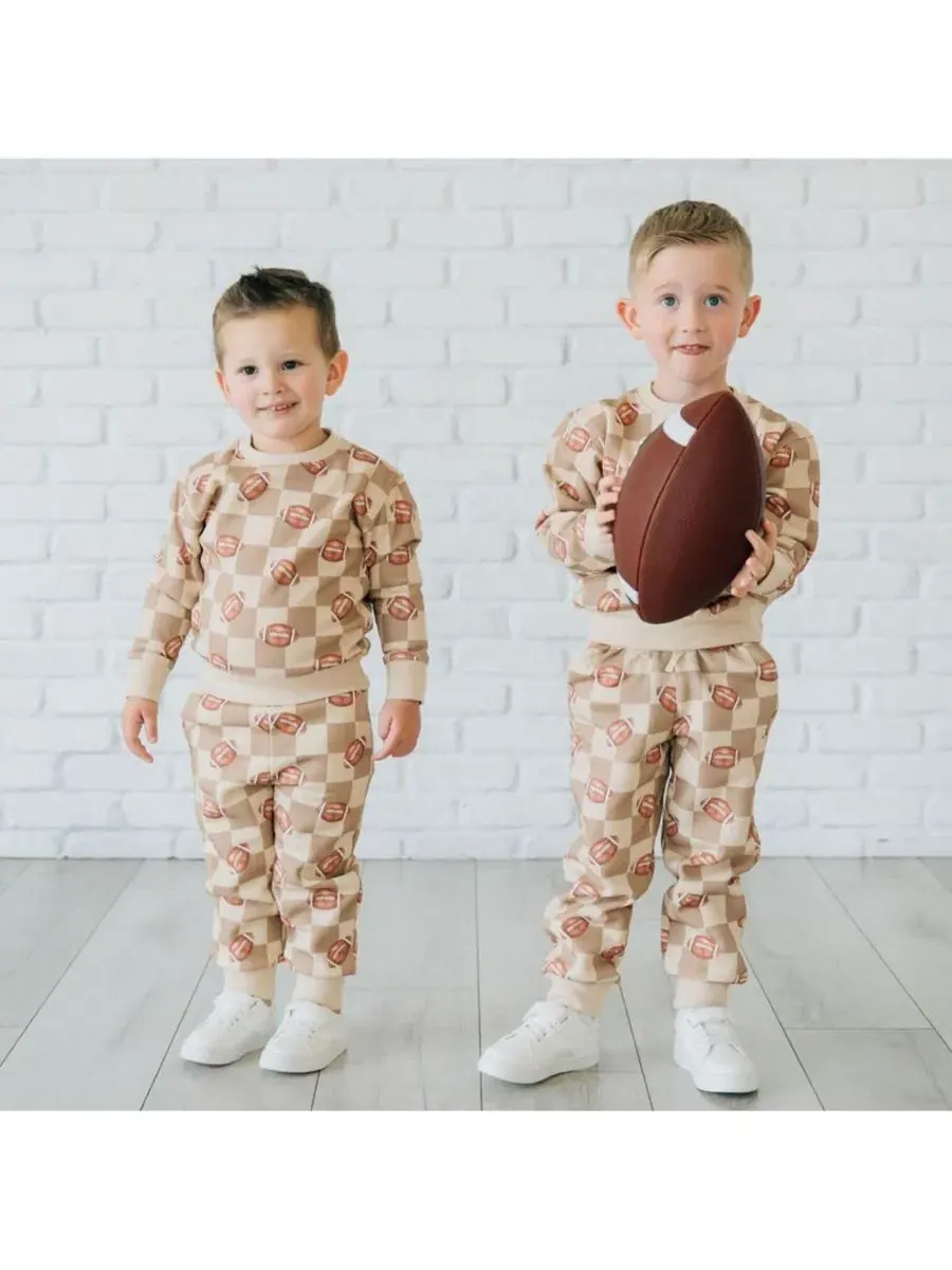 Детские спортивные брюки с футбольным принтом Football Checkered Sweet Wink — изображение 5 из 5, мульти