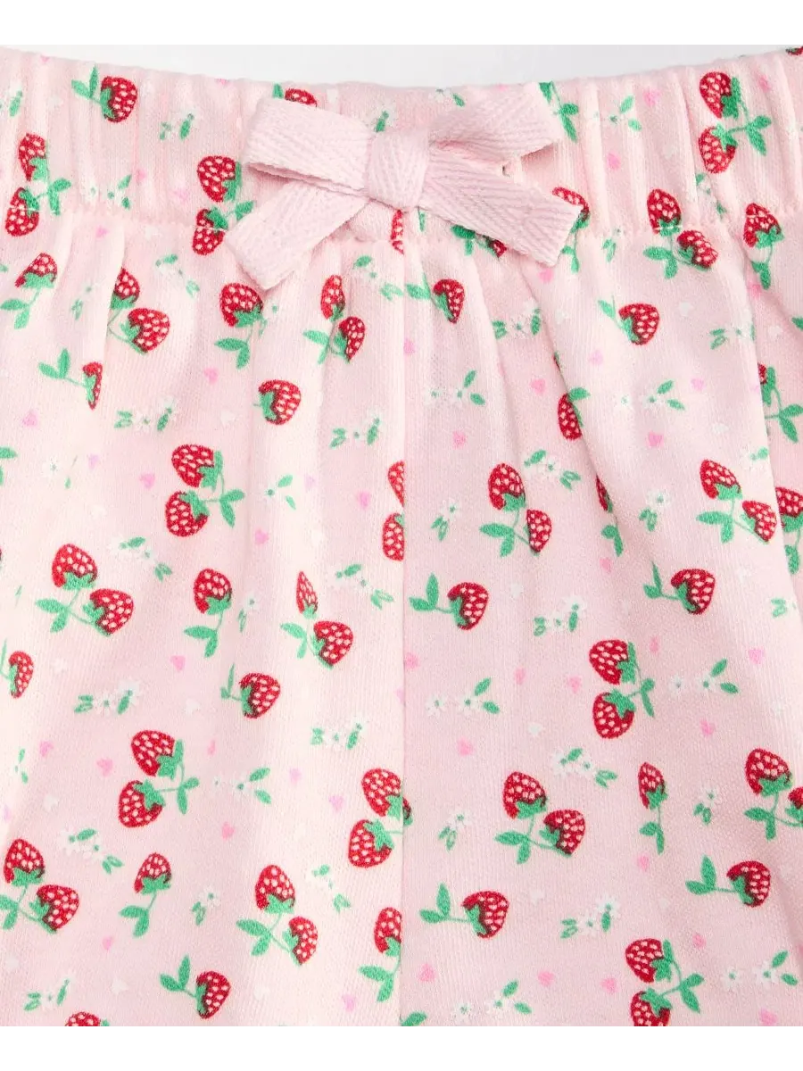 Детские шорты с принтом клубники Strawberry Fields First Impressions — изображение 3 из 3, розовый