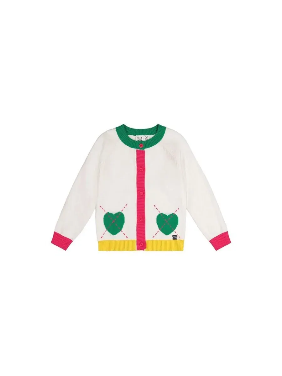 Детский вязаный кардиган с пуговицами и сердечками Ivy Kids Deux par Deux