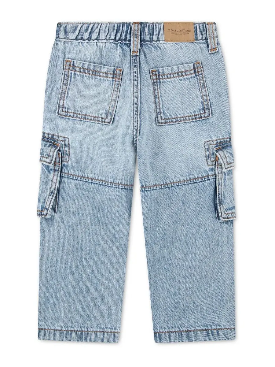 Детские свободные джинсы-карго для мальчиков Abercrombie Kids — изображение 2 из 5, синий