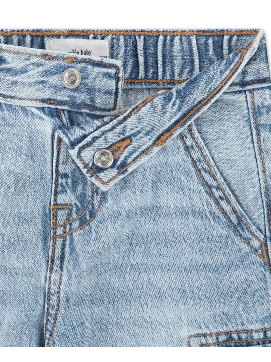 Детские свободные джинсы-карго для мальчиков Abercrombie Kids — изображение 4 из 5, синий