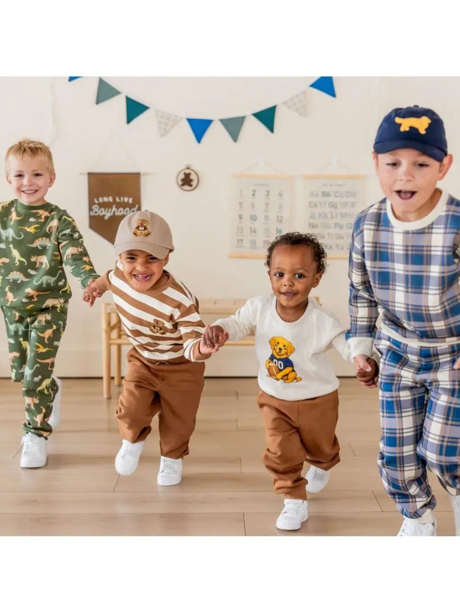 Детские джоггеры с эластичным поясом и шнурком Sweet Wink — изображение 5 из 5, коричневый