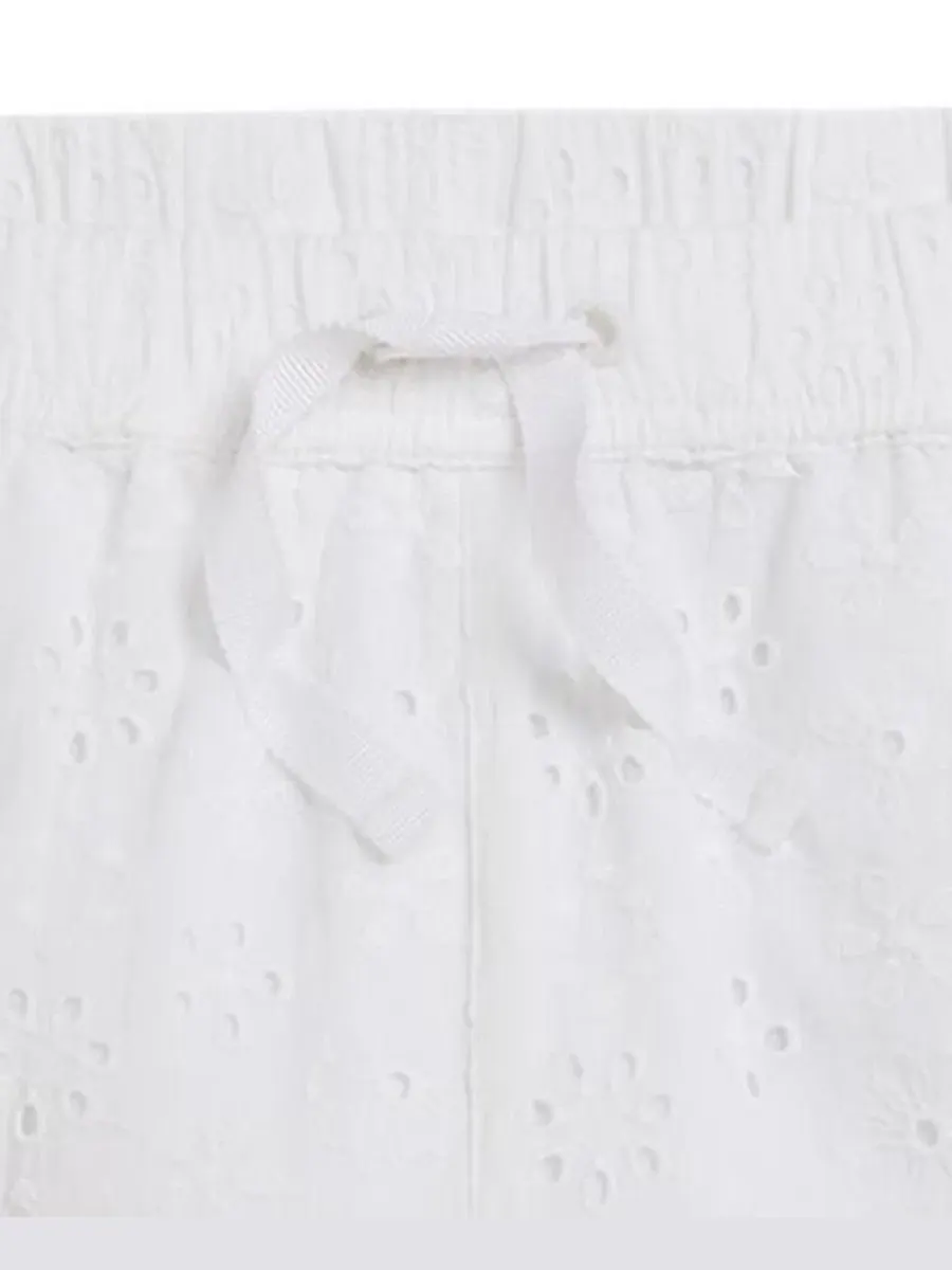 Шорты из хлопкового глазета с бантом Polo Ralph Lauren — изображение 3 из 3, белый