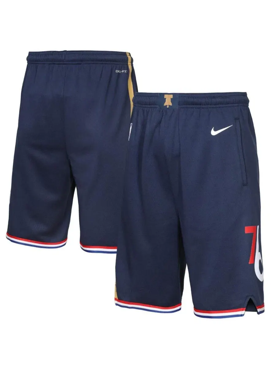 Детские шорты Big Boys and Girls Navy Philadelphia 76ers 2025/26 City Edition Swingman Performance