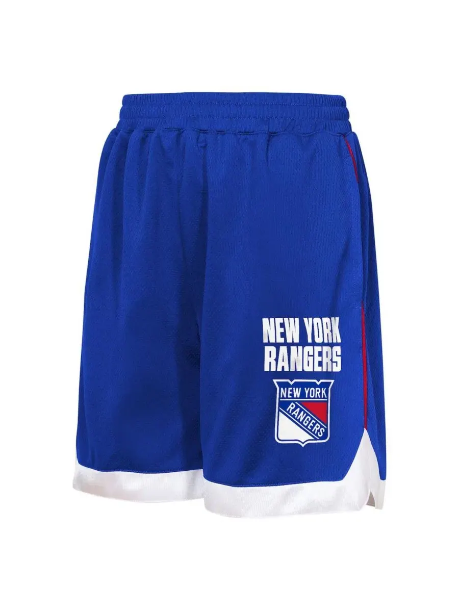 Шорты из сетки с эластичным поясом New York Rangers All Star Outerstuff — изображение 2 из 3, синий