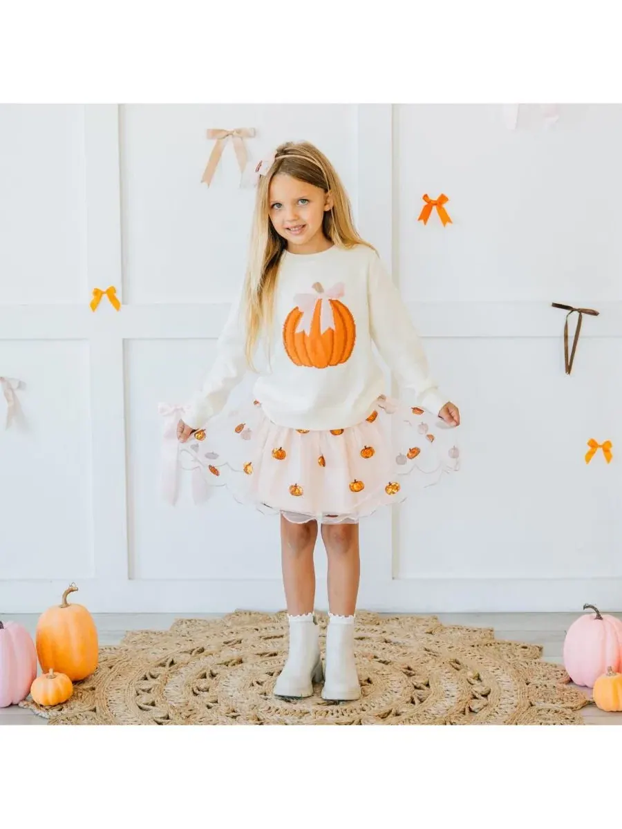 Свитер с принтом Coquette Pumpkin Sweet Wink — изображение 2 из 6, белый