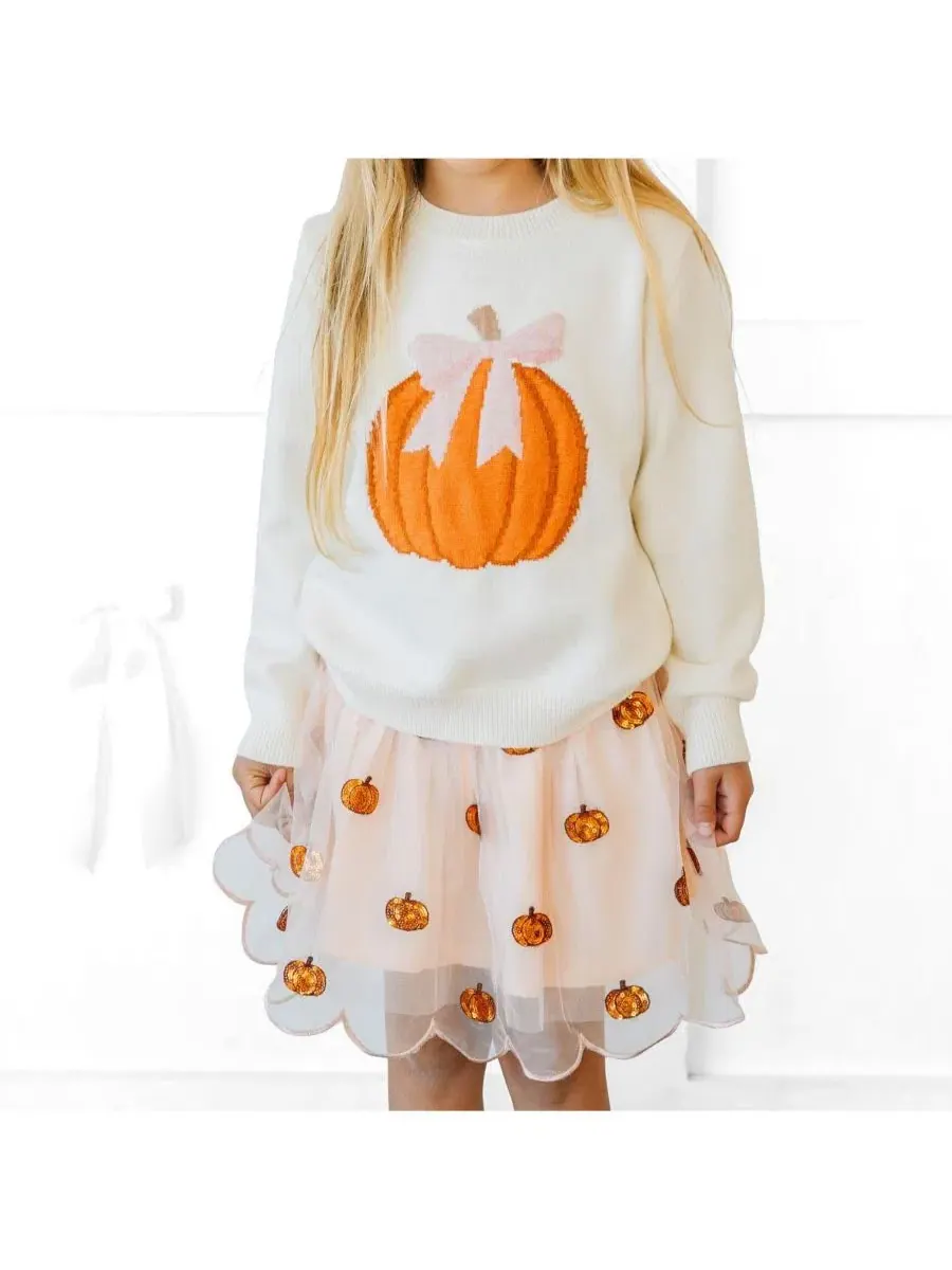 Свитер с принтом Coquette Pumpkin Sweet Wink — изображение 3 из 6, белый