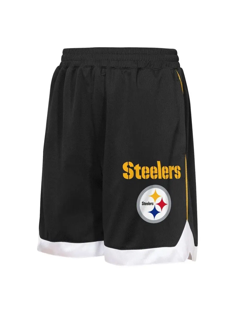 Шорты из сетки All Star Mesh с логотипом Pittsburgh Steelers Outerstuff — изображение 3 из 3, черный