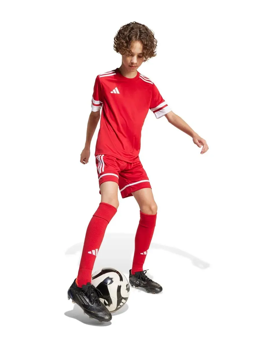 Шорты adidas с эластичным поясом и шнурком — изображение 2 из 8, красный/белый