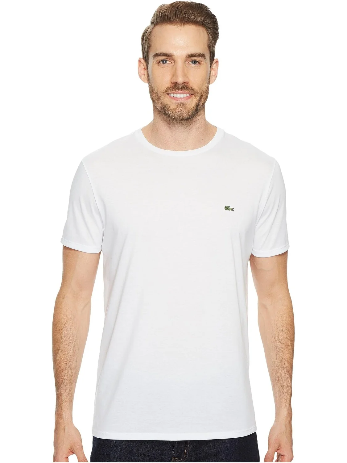 Футболка Pima с круглым вырезом с короткими рукавами Lacoste — белый