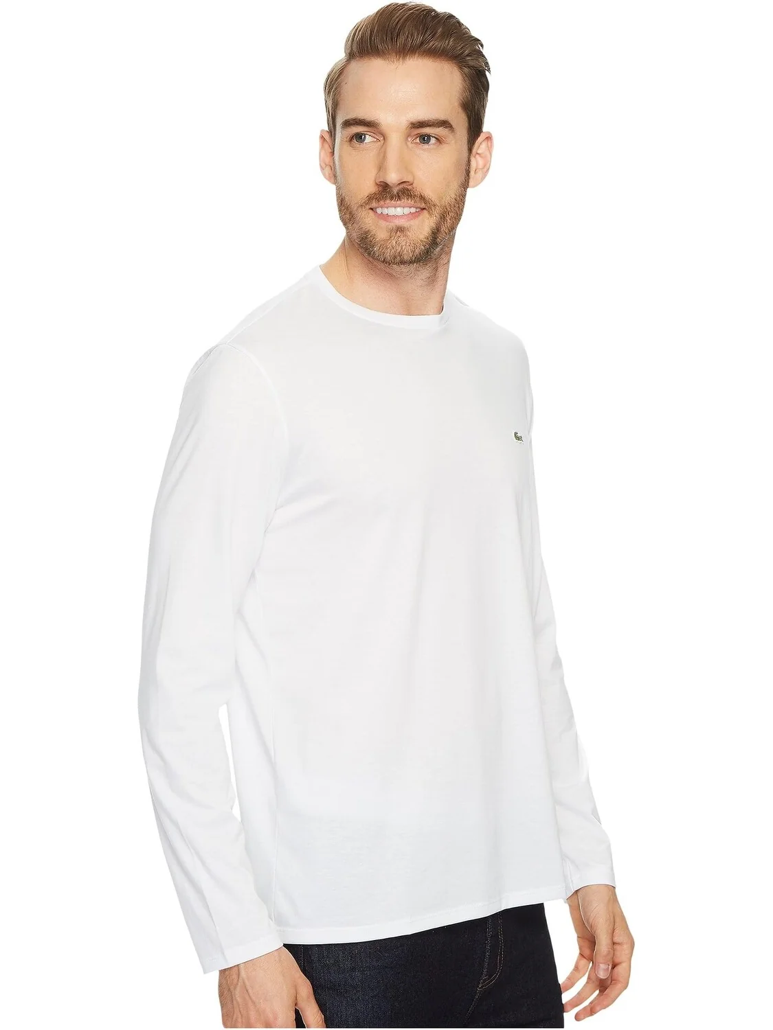 Футболка с круглым вырезом из джерси Pima с длинными рукавами Lacoste — 4
