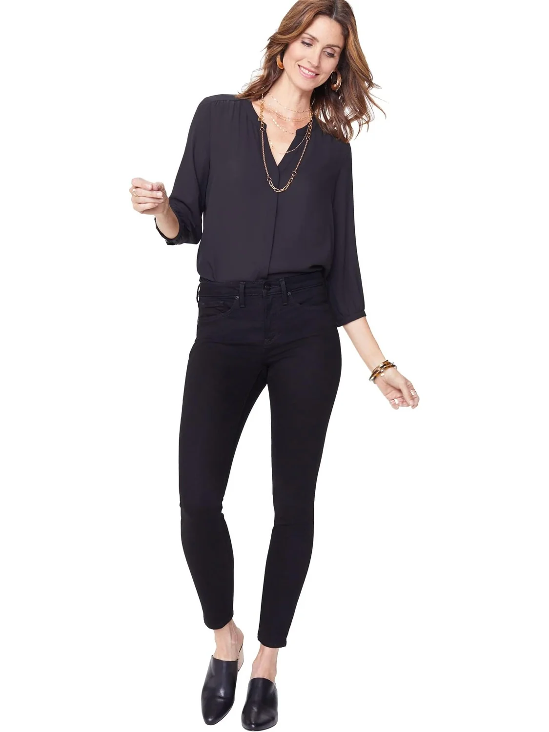 Джинсы Ami Skinny in Black NYDJ — черный