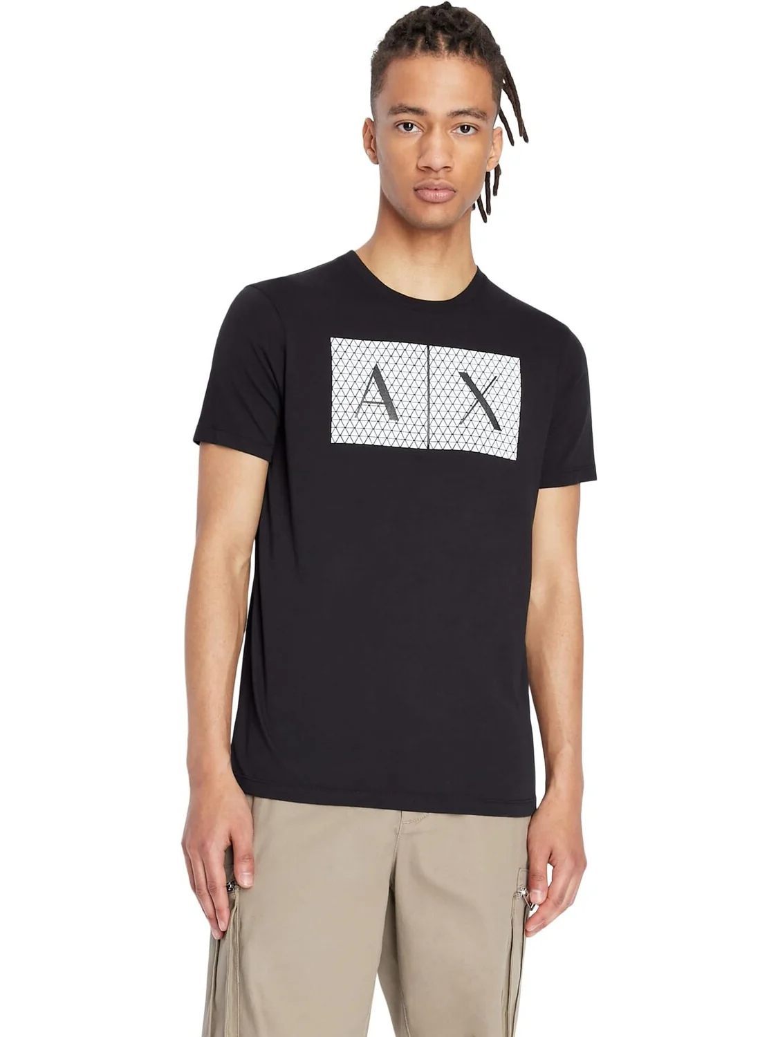 Футболка с логотипом Box Armani Exchange — черный