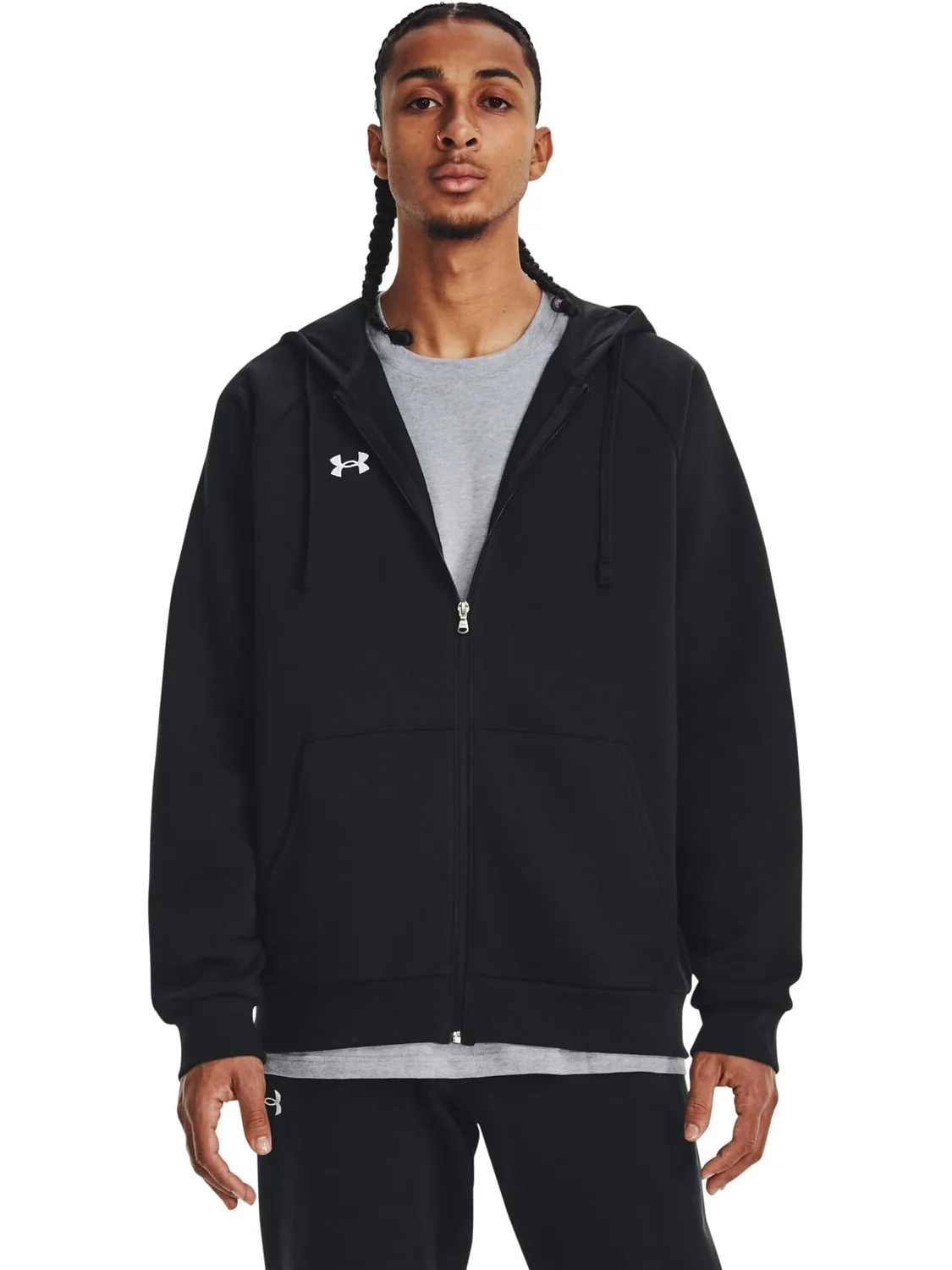 Флисовая худи Rival на молнии во всю длину Under Armour — белый