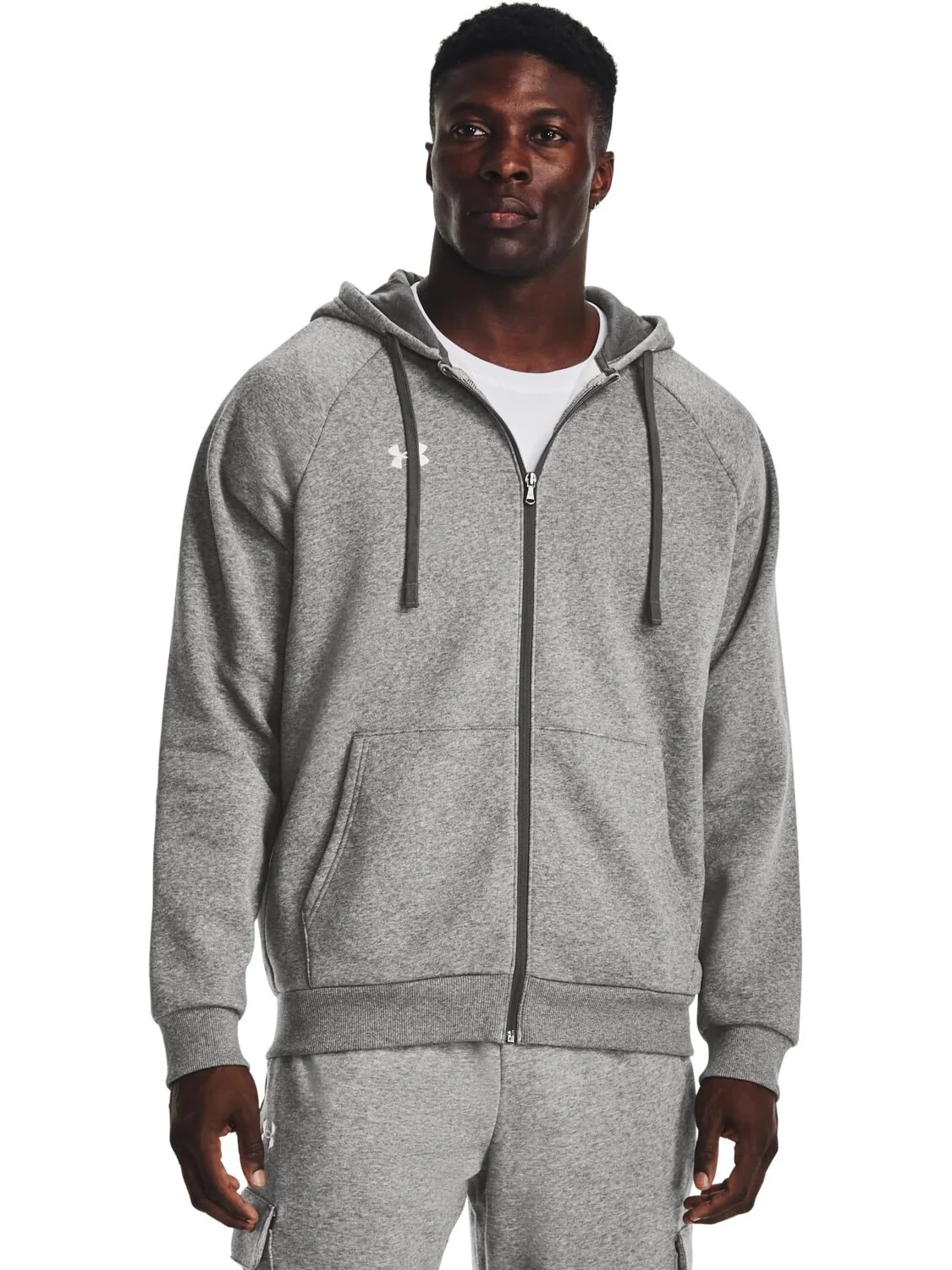 Флисовая худи Rival на молнии во всю длину Under Armour — белый