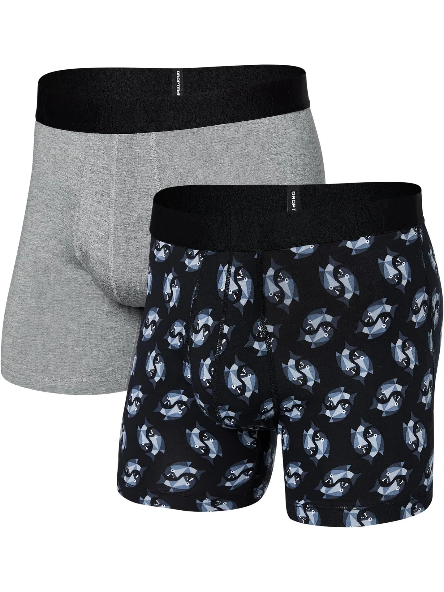Хлопковые трусы-боксеры Droptemp Cooling, 2 шт. SAXX UNDERWEAR — серый