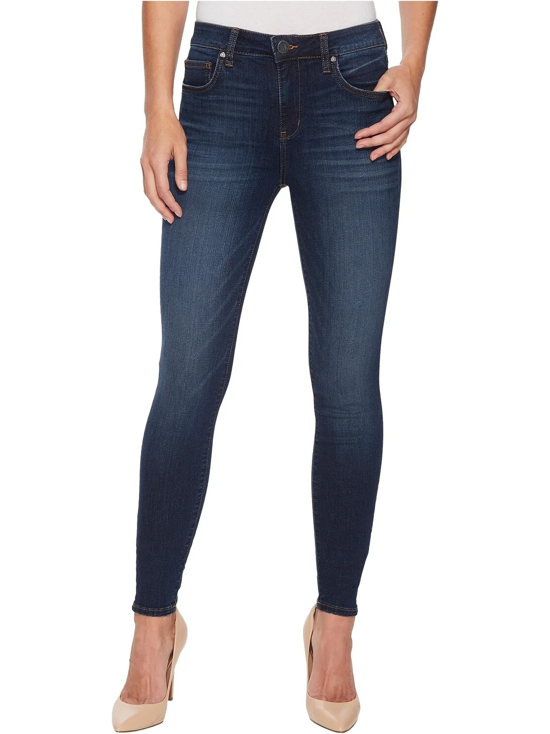 Джинсы Mia High-Rise Ankle Skinny Jeans KUT from the Kloth — бежевый